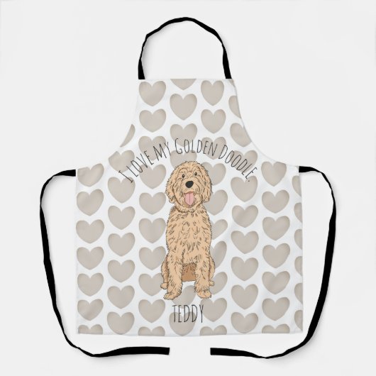 Custom Goldendoodle Whimsical Pattern Personalized Schort (Voorkant)