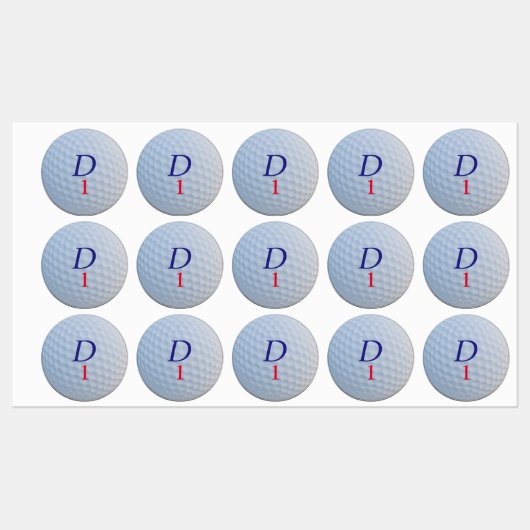 Custom Golf Ball Monogrammed Labels (Vel)
