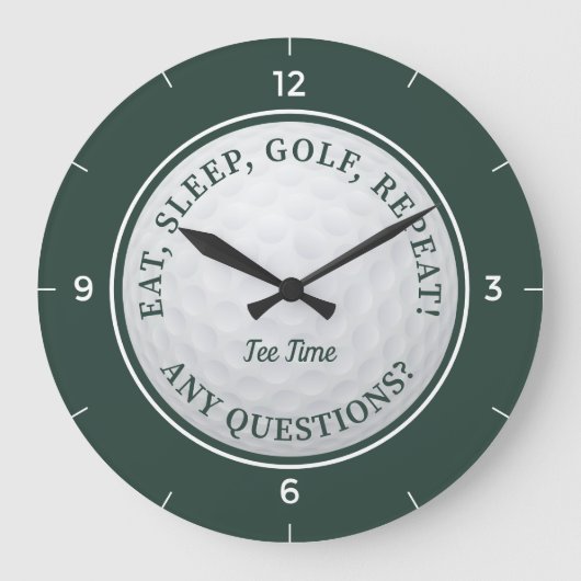 Custom Golf Ball Sports Funny Golfer Quote Green Grote Klok (Voorkant)
