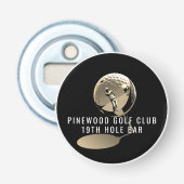 Custom Golf BottleOpener,19thHole Sepia ver Button Flesopener (Voorkant)