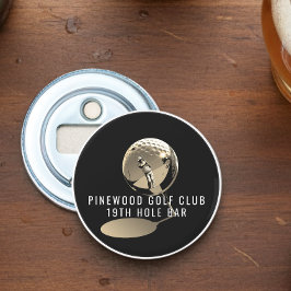 Custom Golf BottleOpener,19thHole Sepia ver Button Flesopener