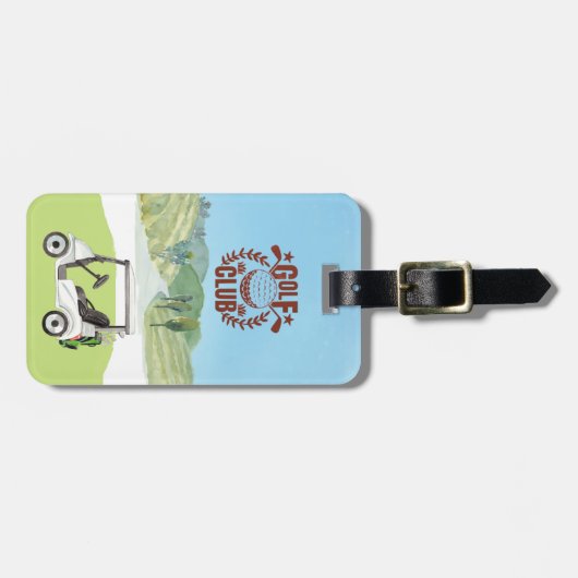 Custom Golf Cart Schilderachtig League Club Logo Bagagelabel (Voorkant horizontaal)