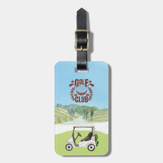 Custom Golf Cart Schilderachtig League Club Logo Bagagelabel (Voorkant verticaal)