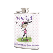 Custom Golf Club Ladies League Vinyl Verpakte kolf Heupfles (Links)