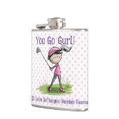 Custom Golf Club Ladies League Vinyl Verpakte kolf Heupfles (Links)