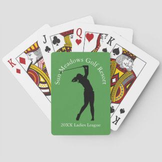 Custom Golf Club Name Woman Golfer Playing Cards Pokerkaarten
