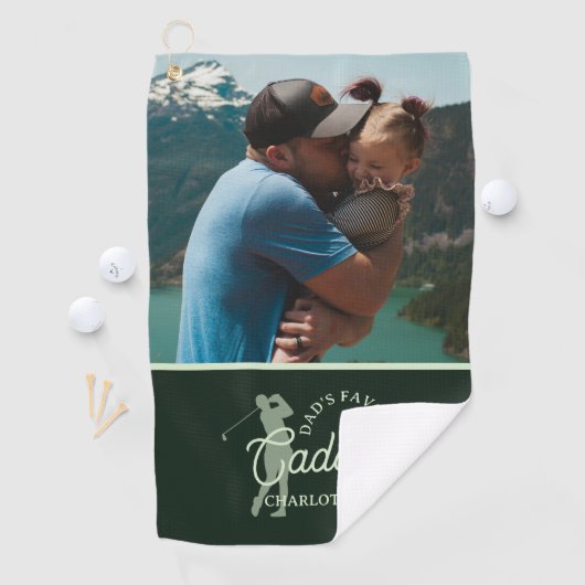 Custom Golf Dad Favoriete Caddy Logo Head Golfhanddoek (Insitu)