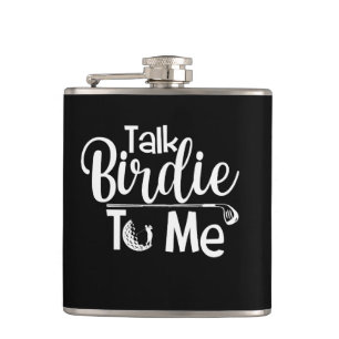 Custom Golf Gift Grappig Wordplay Talk Birdie voor Heupfles
