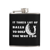 Custom Golf Gift | Neemt ballen mee naar de Golf F Heupfles (Voorkant)