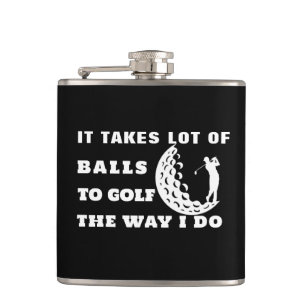 Custom Golf Gift   Neemt ballen mee naar de Golf F Heupfles