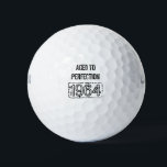Custom Golf gift with funny Birthday quote Golfballen<br><div class="desc">Happy Birthday Day Golf bals with humorous age quote. Aged to perfectie. Vintage typography with rubber stamp containing birth year. Personalized Golf is met funny graphic. Add your own funny quote, saying or custom name. Cute golgift ideas for him and her. Fun golfer presents for Birthday party, Fathers day, retication,...</div>