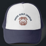 Custom Golf League Golf Club Logo Trucker Pet<br><div class="desc">Ideaal voor je golfcompetitie of golfclub als geschenken / promoties / speciaal voor de leden - en functioneel en leuk voor de golfer. Voeg je informatie toe — maak een geweldig cadeau en kan zelfs een gesprek aangaan op de golfbaan. Als u een ontwerpvraag of een speciaal verzoek hebt, kunt...</div>