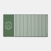 Custom Golf Multi Monogram groen gestreept eenvoud Bureaumat (Voorkant)