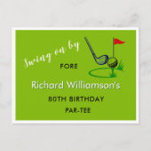 **CUSTOM GOLF POSTCARD 80TH BIRTHDAY INVITATION FEESTDAGENKAART (Voorkant)