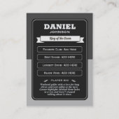 Custom Golf Trading Card, Personalized Golfer Card Contactkaartje (Achterkant)