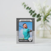 Custom Golf Trading Card, Personalized Golfer Card Contactkaartje (Staand voorkant)