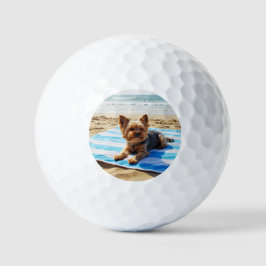 custom golfbal set- Yorkie vader- Yorkie moeder Golfballen
