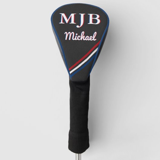 Custom Golfer Gift Personalized 3 Initial Monogram Golfheadcover (Voorkant)