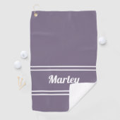 Custom Golfer Pro Sports Classic Name Chic Paars Golfhanddoek (Insitu)
