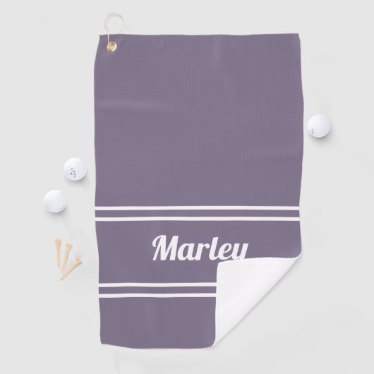 Custom Golfer Pro Sports Classic Name Chic Paars Golfhanddoek (Insitu)