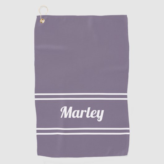 Custom Golfer Pro Sports Classic Name Chic Paars Golfhanddoek (Voorkant)