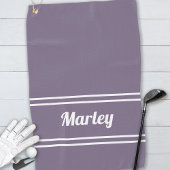 Custom Golfer Pro Sports Classic Name Chic Paars Golfhanddoek