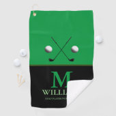 Custom Golfer's Monogram Groene Golf Handdoek (Insitu)