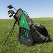 Custom Golfer's Monogram Groene Golf Handdoek (Groen)
