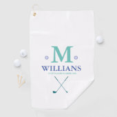Custom golfer's monogram op witte golfhanddoek (Insitu)