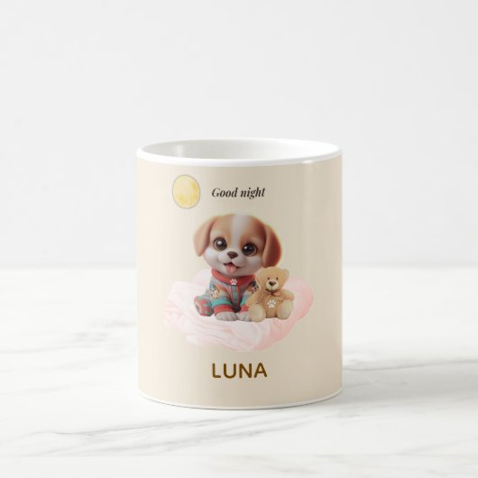 Custom Good Night Puppy Mug Koffiemok (Center)