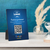 Custom Google Review QR Code Business Blue Plaque Fotoplaat