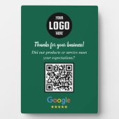 Custom Google Review QR Code Business Green Plaque Fotoplaat (voorkant)