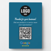 Custom Google Review QR Code Business Navy Plaque Fotoplaat (voorkant)