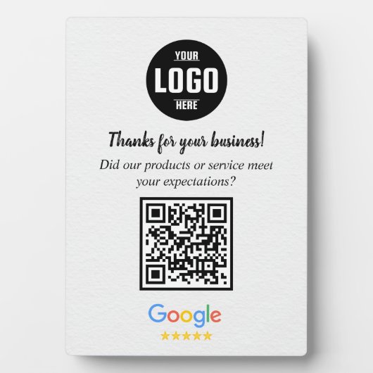 Custom Google Review QR Code Business Plaque Fotoplaat (voorkant)