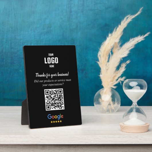 Custom Google Review QR Code Business Plaque Fotoplaat (Zijkant)