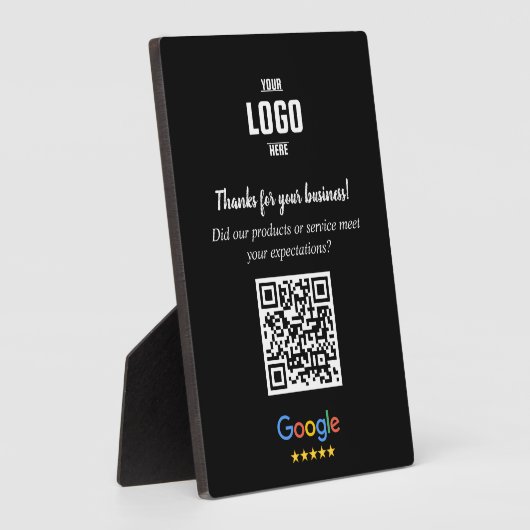 Custom Google Review QR Code Business Plaque Fotoplaat (Zijkant)