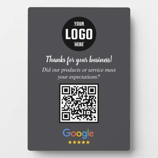 Custom Google Review QR Code Business Plaque Fotoplaat (voorkant)