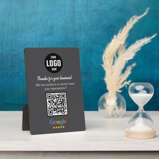 Custom Google Review QR Code Business Plaque Fotoplaat (Zijkant)