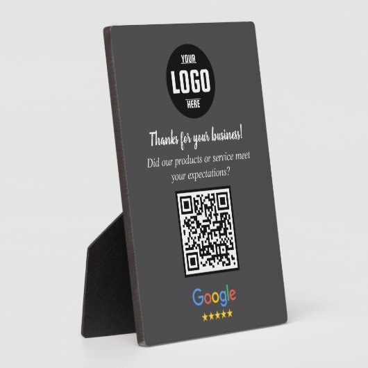 Custom Google Review QR Code Business Plaque Fotoplaat (Zijkant)