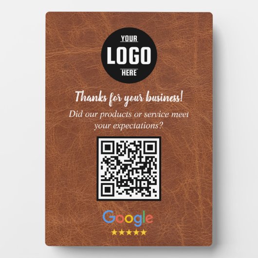 Custom Google Review QR Code Business Plaque Fotoplaat (voorkant)