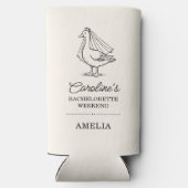 Custom Goose Doodle Weekend Bachelorette Favor Seltzer Blikjeskoeler (Achterkant)
