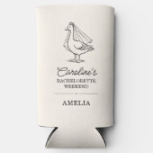 Custom Goose Doodle Weekend Bachelorette Favor Seltzer Blikjeskoeler (Voorkant)