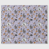 Custom Gothic Paarse Baby Carriage Halloween Cadeaupapier (Vlak)