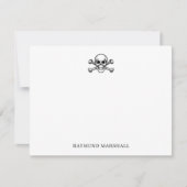 Custom Gothic Stationery Skull & Crossbones Notitiekaartje (Voorkant)