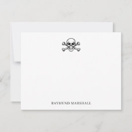 Custom Gothic Stationery Skull & Crossbones Notitiekaartje