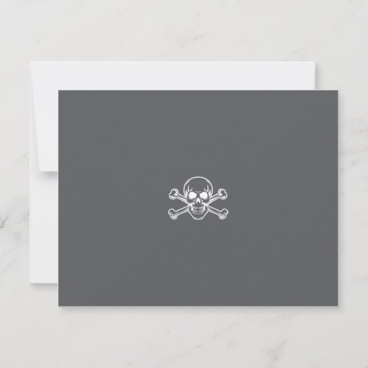 Custom Gothic Stationery Skull & Crossbones Notitiekaartje (Achterkant)