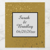 Custom. Goud met spikkels. Wijn Etiket (Enkel label)