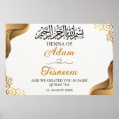 Custom Goud Moslim Islamitische Henna Partij Poste Poster (Voorkant)