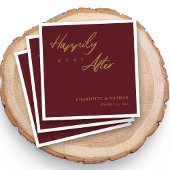 Custom goud op Bourgondië gelukkig ooit na bruilof Servet