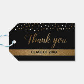 Custom Goud zwart Dank u Cadeaulabel (Achterkant Horizontaal)